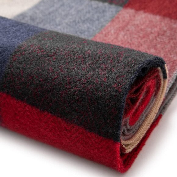 Women's Wool Scarf - Cashmere Feel Winter Checked Scarves for Women, Large Soft - Picture 8 of 8